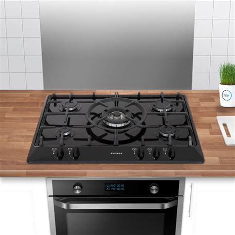 stoves sgh700e black 5 burner gas hob